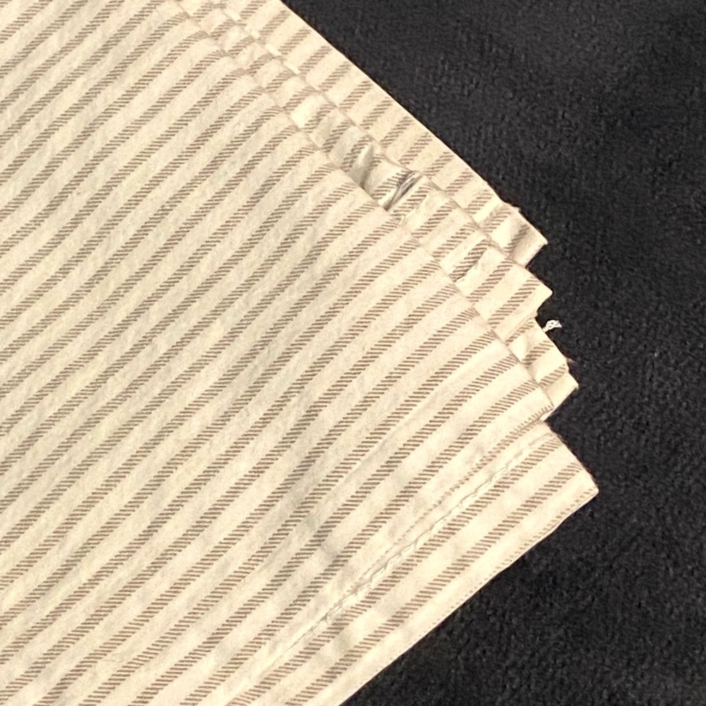 Ralph Lauren Home Gray pinstripe queen flat sheet and pillowcase